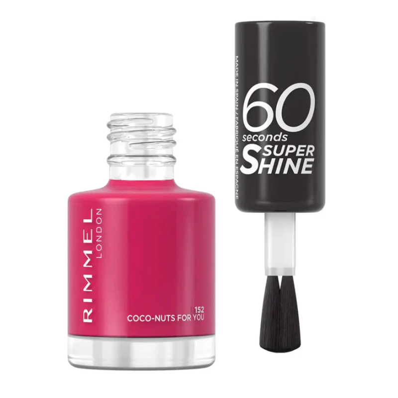 ريميل طلاء أظافر 60 ثانية سمر شيمر رقم 152 كوكو ناتس فور يو لون وردي زاهي