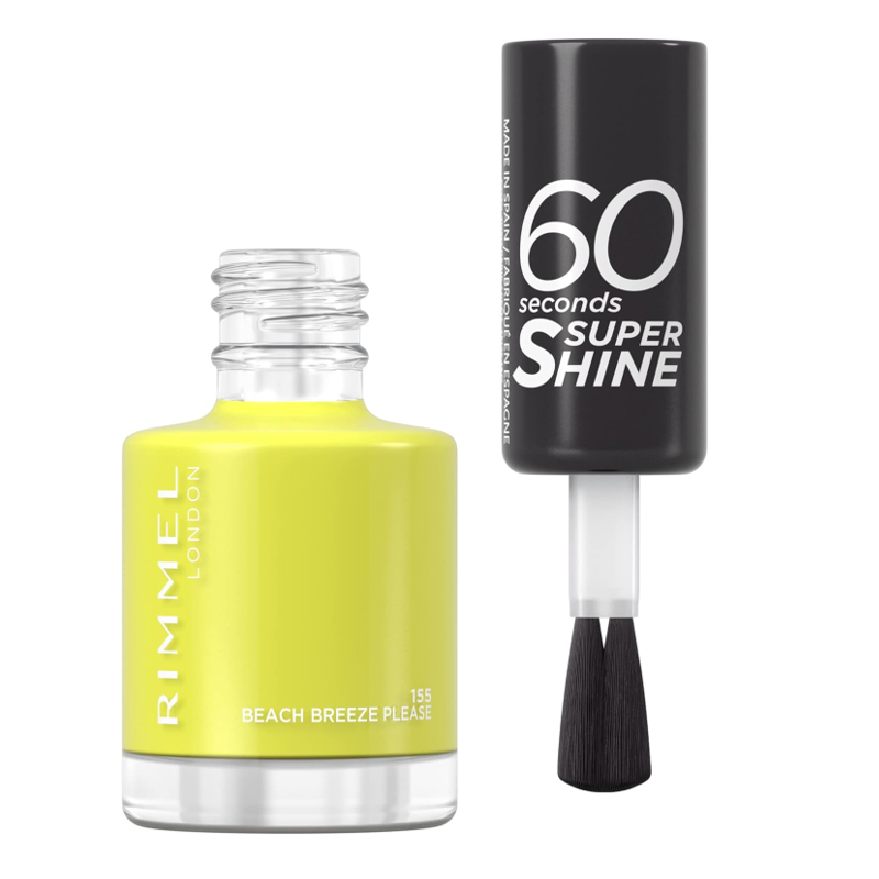 ريميل طلاء أظافر 60 ثانية سمر شيمر رقم 155 بيتش بريز بليز لون أخضر نعناعي