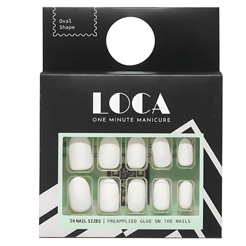 لوكا برس أون أظافر أبيض مات أوڤال (12)