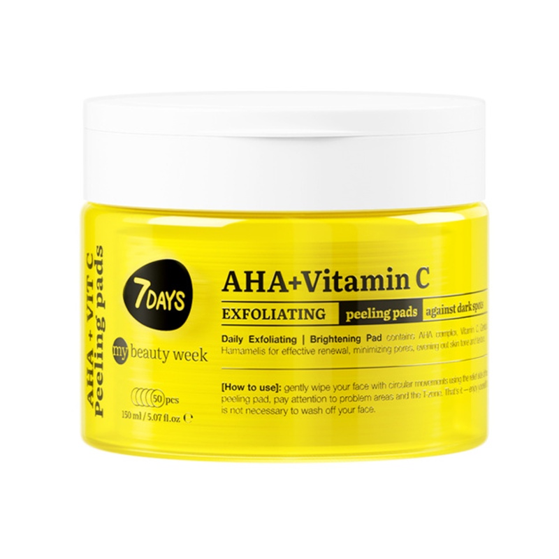 ماي بيوتي ويك فيتامين سي و AHA مناديل تقشير 50 قطعة- 150 مل